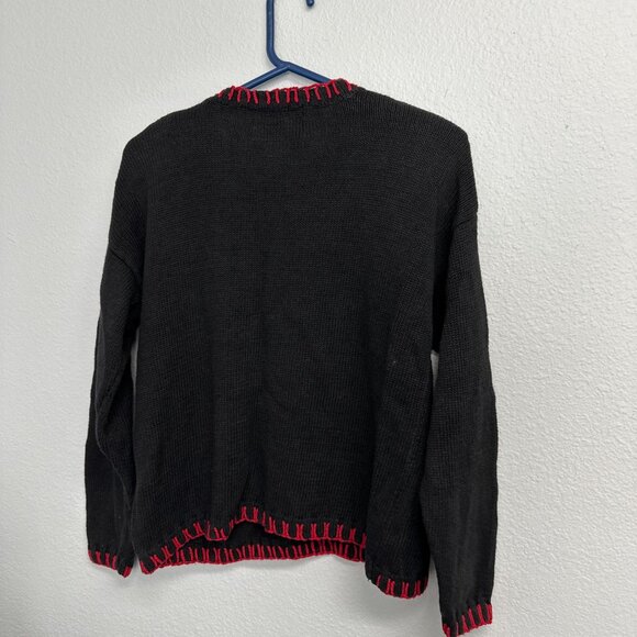 Vtg Y2k Happy New Year 2000 Cardigan Sweater Medium Ugly Xmas Knit Womens - Picture 6 of 6